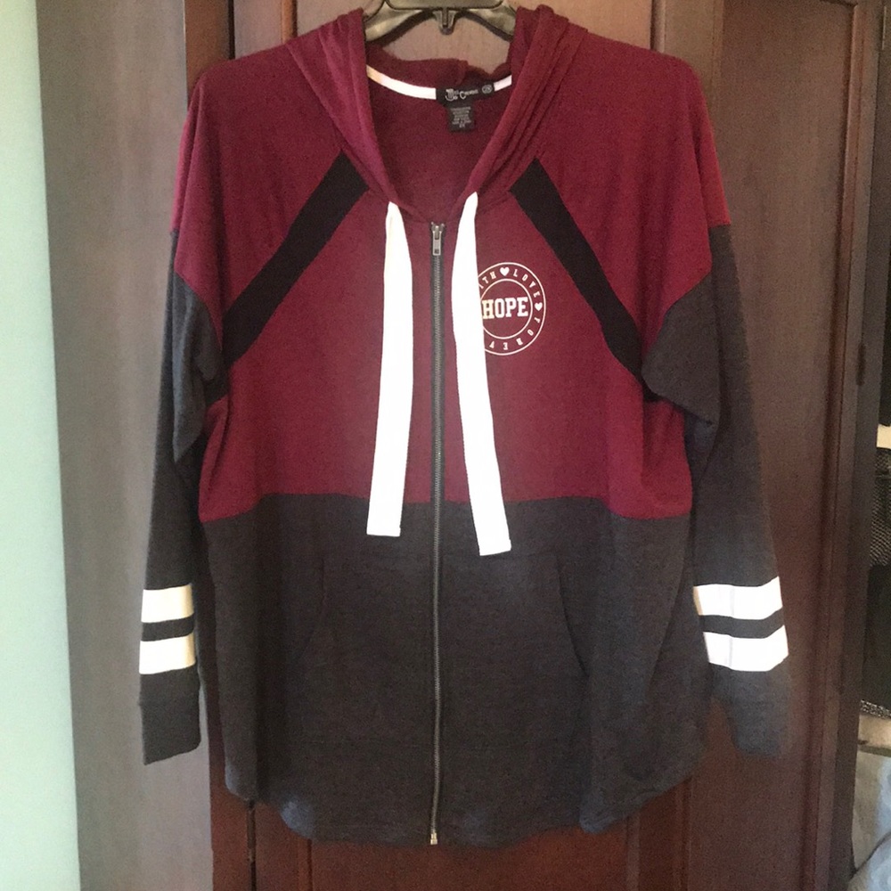 Miss Chievous Burgundy and Black Hoodie